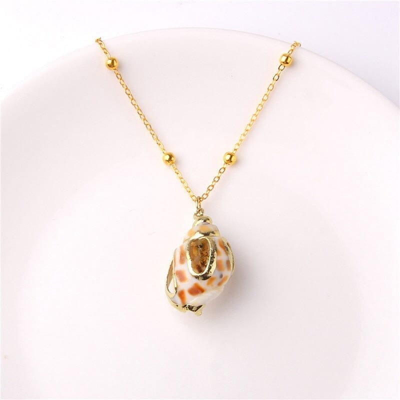 Boho Shell Necklace Sea Shell Chain Pendant NecklaceNecklace28 about 2.9cm