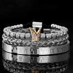 Luxury Royal Charm Bracelet SetBraceletSilver and Gold Crown - Number
