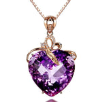 Romantic Violet Heart Amethyst Pendant NecklaceNecklace