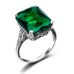 New Geometry Vintage Emerald Ring - 925 Sterling SilverRing9
