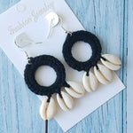 Fashion Boho Beach Puka Shell Crochet EarringsEarringsBlack