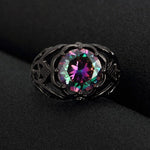 Luxurious Rainbow Mystic Fire Topaz 10KT Black Gold Filled RingRing