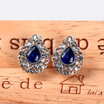 Blue/Pink Sapphire Stud Earrings - 925 Sterling SilverEarringsBlue