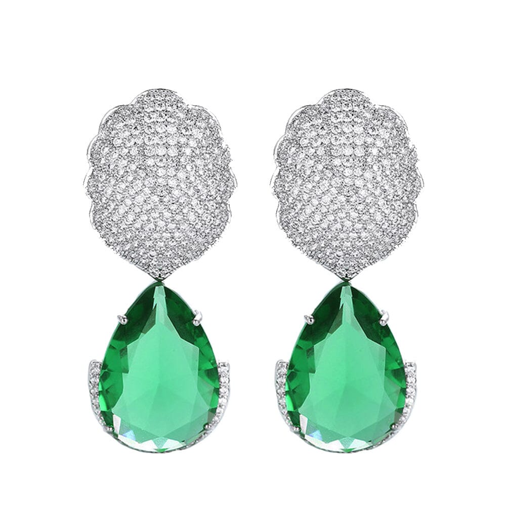Luxury Bridal and Party Emerald EarringsEarringsgreen