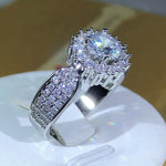 Dazzling Classic Many Prong Main White Zircon Ring - 925 Sterling SilverRing