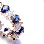 Modern Luxury Jewelry CZ Sapphire Ring - 925 Sterling SilverRing