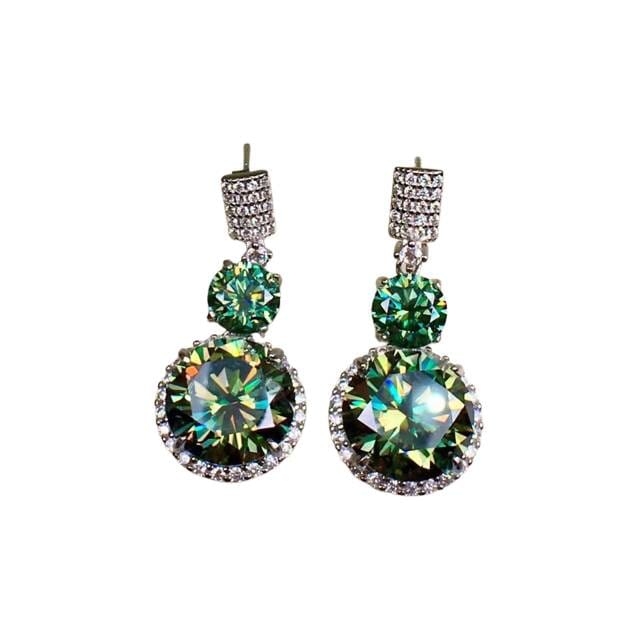 Trendy Green Emerald Earrings - 925 Sterling SilverEarrings