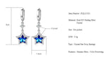 Fashion Blue Sapphire Star Crystal Drop Earrings - 925 Sterling SilverEarrings