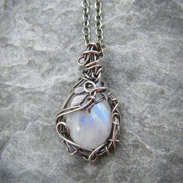 Mystery Fairy Leaf Moonstone NecklaceNecklaceStyle 1