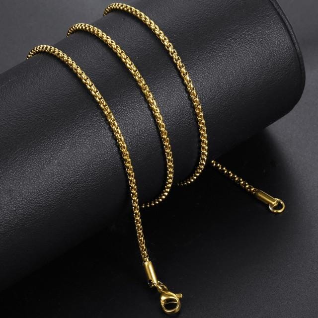2mm Round Box Chain NecklacesNecklace18inch 45cmGold