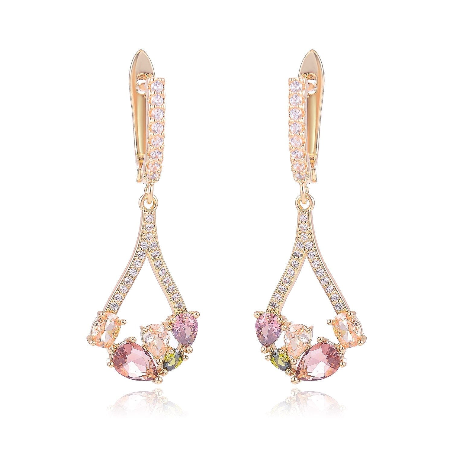 Compact And Exquisite Drop-Shaped Crystal EarringsEarringsGOLD2