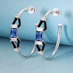 Original Design Sapphire and Black Onyx Earrings - 925 Sterling SilverEarrings