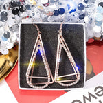 4 Tone Luxury Crystal Stone Triangle Dangle EarringEarrings
