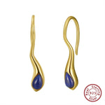 Natural Turquoise Handmade Gemstone Dangle Earrings - 925 Sterling SilverEarringsLapis Lazuli