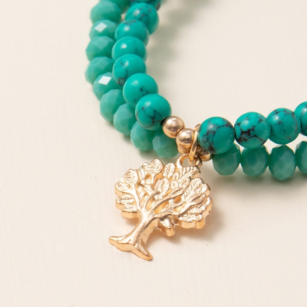 Natural Stone Lucky Charm Turquoises Beads Tree of Life BraceletsBracelet