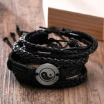 4Pcs/Set Braided Wrap Leather Bracelets for MenBraceletSet 23