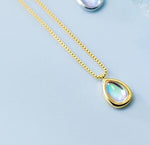 Fashion Sweet Beautiful Waterdrop Opal Pendant Necklace - 925 Sterling SilverNecklace1