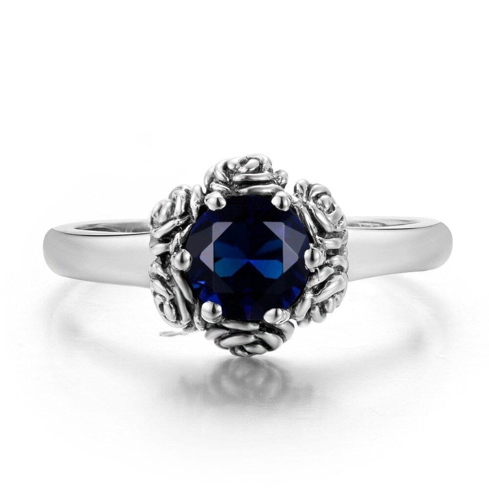 Romantic Rose Sapphire Ring - 925 Sterling SilverRing