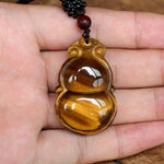 Tiger Eye Stone Carved Lucky Energy NecklaceNecklace