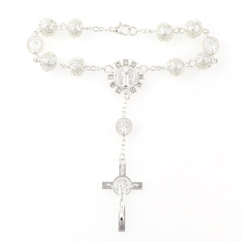 WWJD Rosary Catholic Religious Bead Cross BraceletBracelet