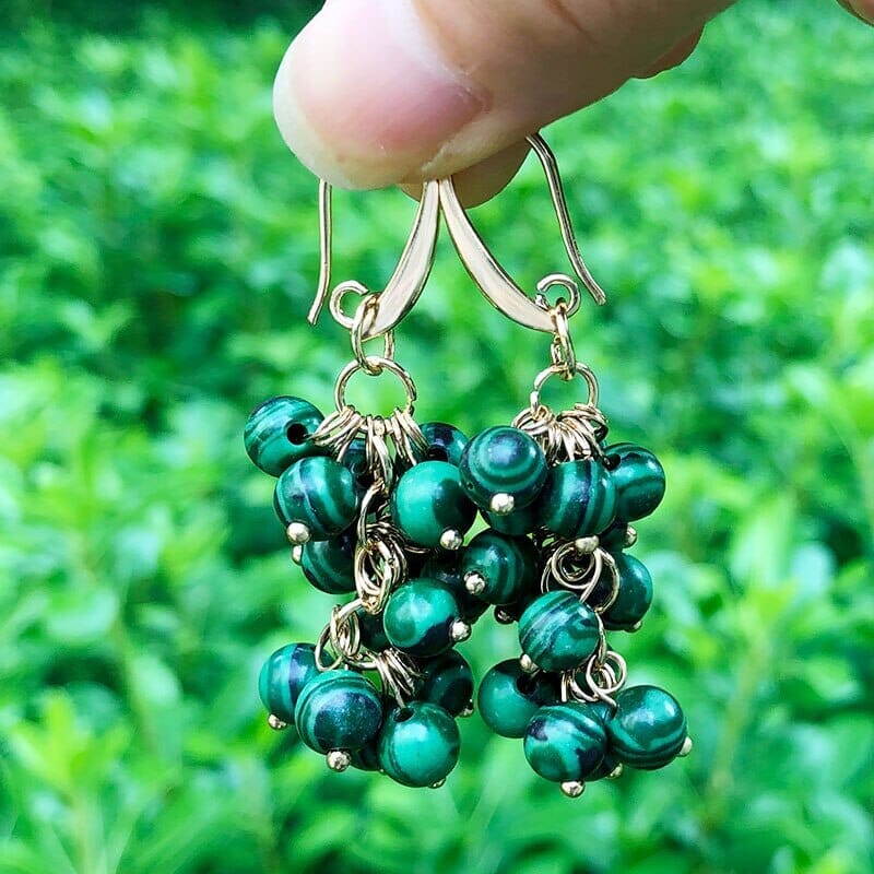 High-Quality Round Turquoise Beads Dangle EarringsEarrings