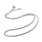 Twisted Snake Rope Chain Necklace with Lobster Clasp (1.5mm)Necklace16 inSilver Plated