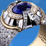Fashion Luxury Royal Blue RingRing