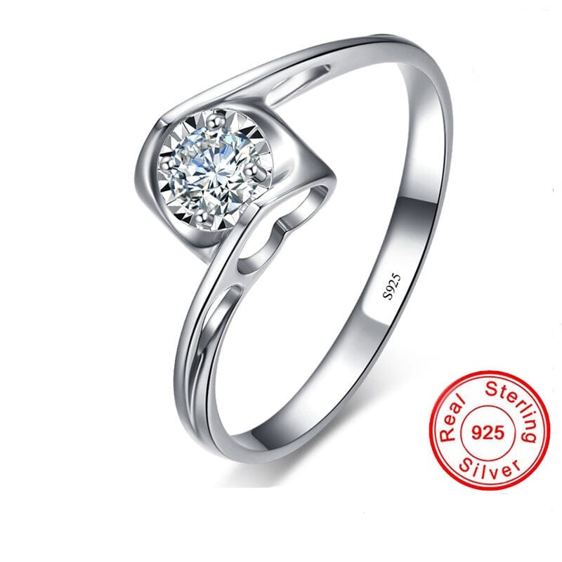 Unique Lab Diamond Promise Ring - 925 Sterling SilverRing9