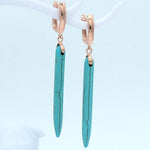 Long Synthetic Turquoise Dangle EarringsEarrings