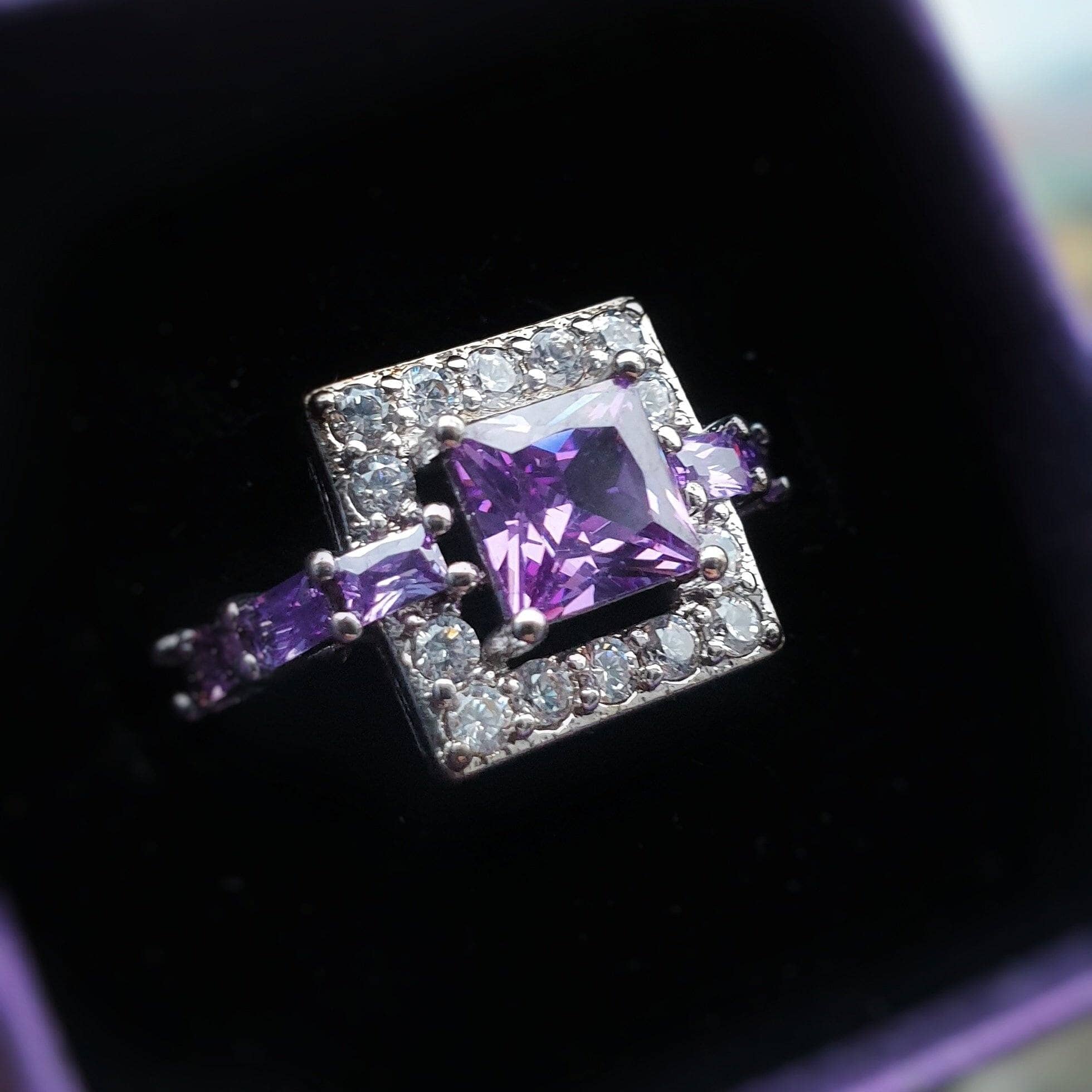 Amethyst Square Crystal RingRing