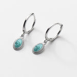 Charm Turquoise Hoop Earrings - 925 Sterling SilverEarrings