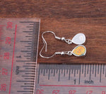 Orange Fire Opal Silver Wedding Party Earrings 1 1/4"Earrings