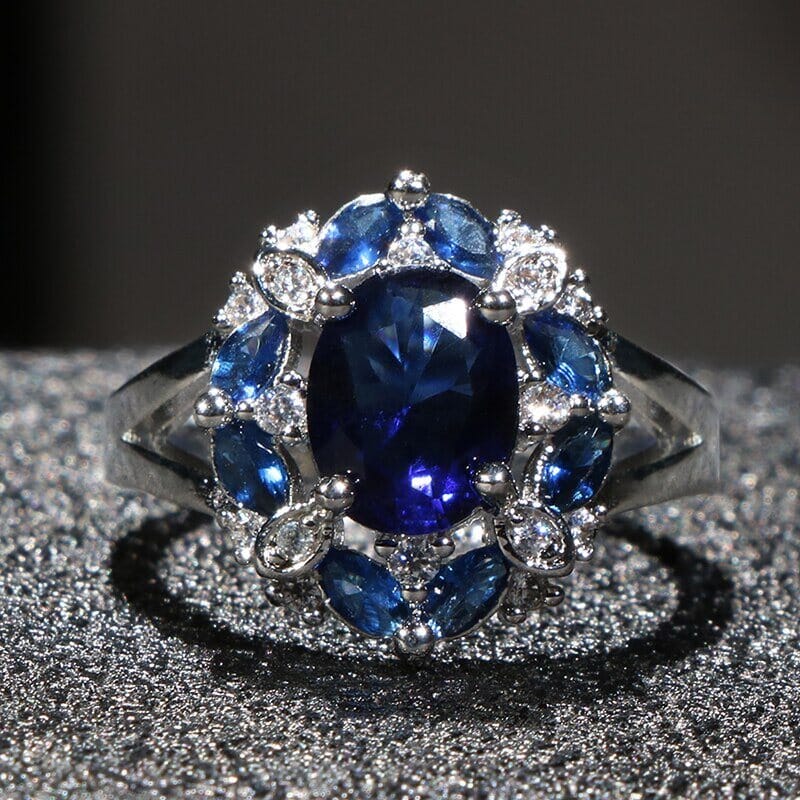 Trendy Design Ruby Aquamarine Sapphire Ring - 925 Sterling SilverRing6Blue