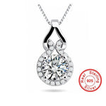 Unique Lab Diamond Pendant Necklace With Box Chain - 925 Sterling SilverNecklace45cm