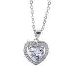 Charm Heart Diamond Necklace - 925 Sterling SilverNecklace