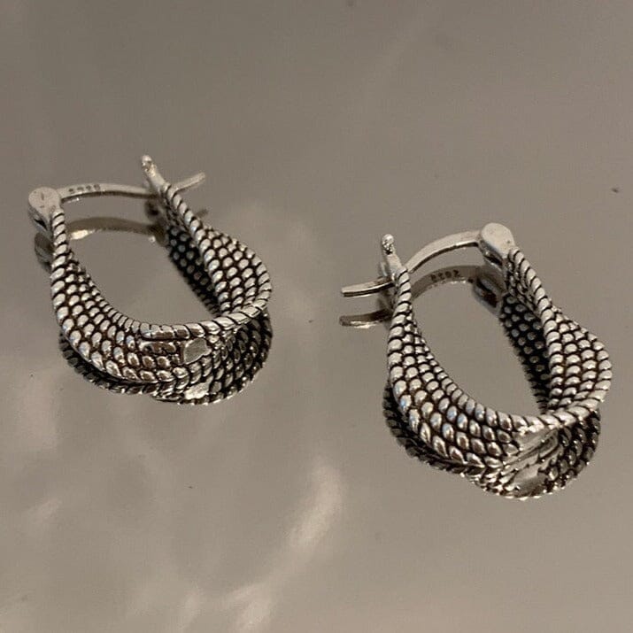 New Fashion Creative Twist Winding Geometric Earrings - 925 Sterling SilverEarrings