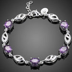 Fashion 925 Sterling Silver Geometric Amethyst BraceletBracelet