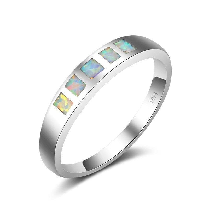 Elegance Colorful Fire Opal Ring - 925 Sterling SilverRing6