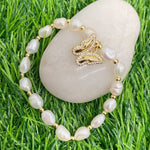Simple Style Boho Virgin Mary Natural Freshwater Pearl Beaded Handmade WWJD BraceletBracelettype 3117cm