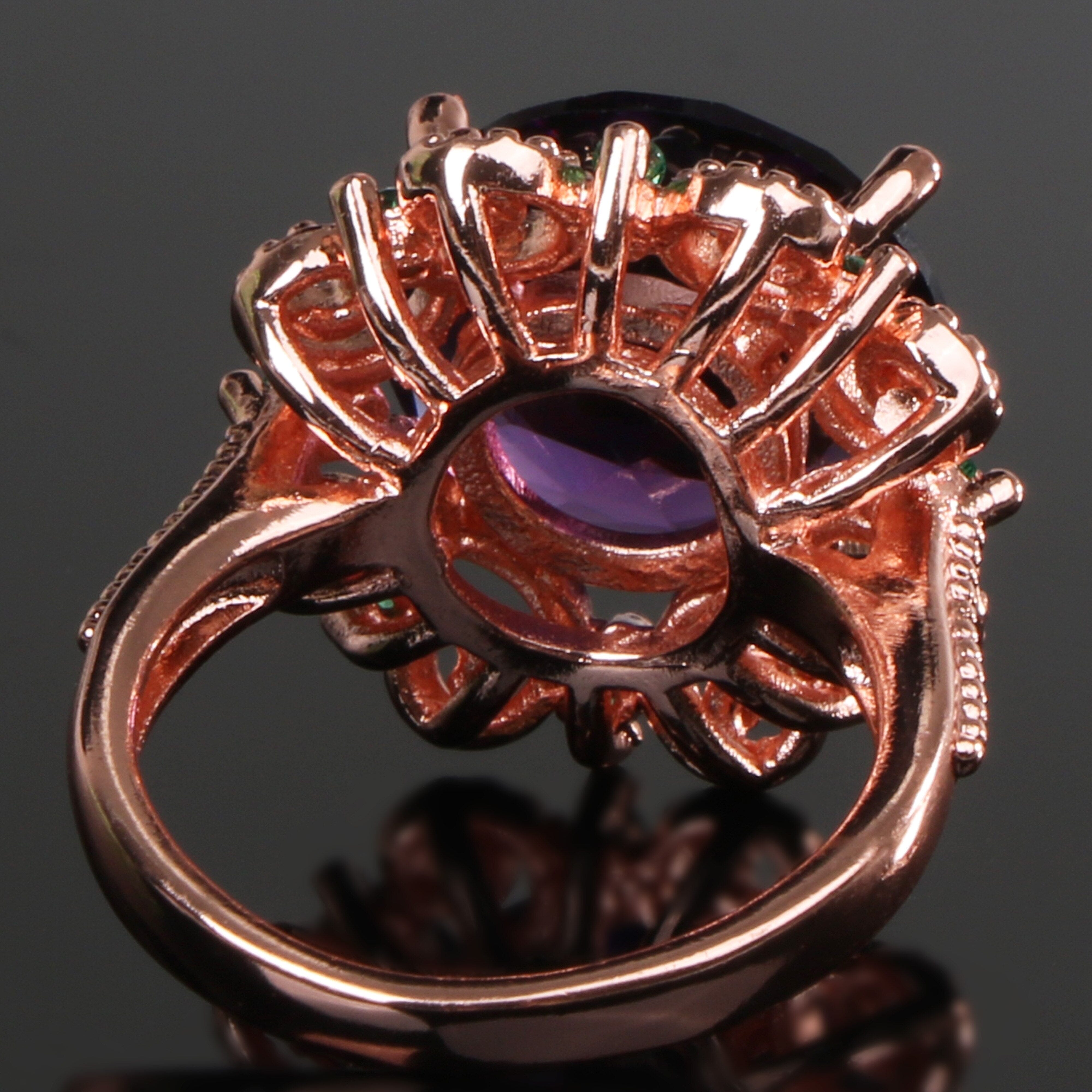 Charm Classic Flower Amethyst Gemstone RingRing