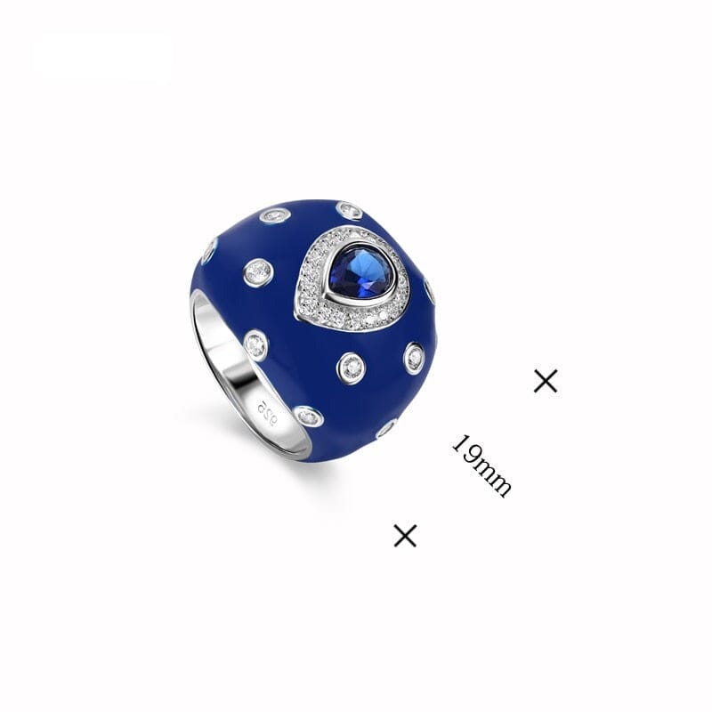 Retro Shinning Blue Sapphire Ring - 925 Sterling SilverRing