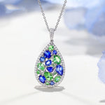 Beautiful Peridot and Sapphire Gemstone Jewelry SetNecklace