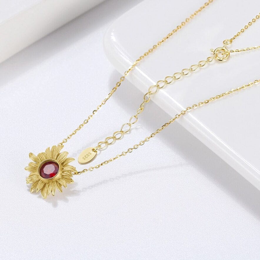 Queen Gorgeous Sunflower Ruby Jewelry Set - 925 Sterling SilverEarrings