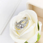 White Crystal Double RingRing