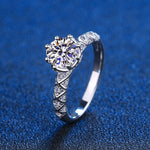 Euro Shank Diamond Ring - 925 Sterling SilverRing