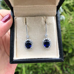 Simple Elegant Sapphire Drop Earrings - 925 Sterling SilverEarringsBlue