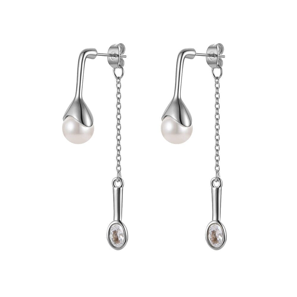 Special Fashion Spoon Pendant EarringsEarringsSilver Color