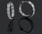 Numerous White Fire Opal Oval Earrings -Earrings