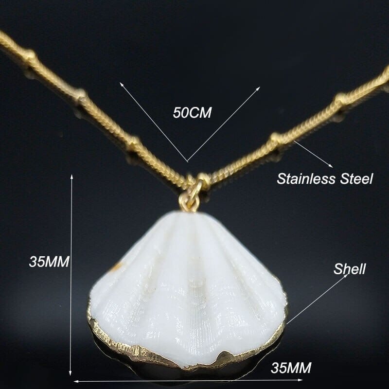 Stainless Steel Shell Statement NecklaceNecklace