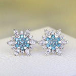 White Zircon Silver Jewelry Snowflake Stud EarringsEarringsFH8731